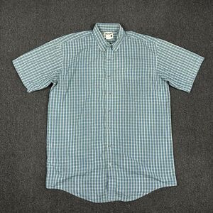 Wrangler Riata Shirt Mens Green White Plaid Button Down Cotton Blend Size 2XL